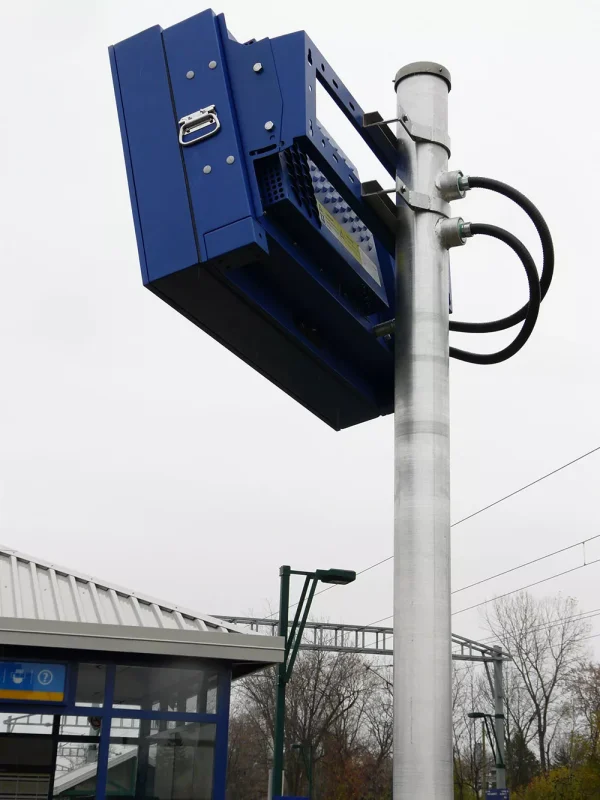 Outdoor LCD screen on pole