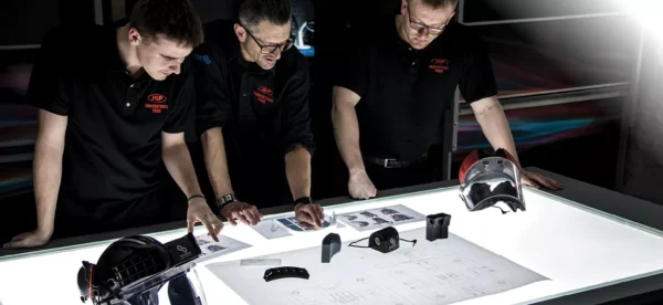 designers working on powercap inifinity respirator