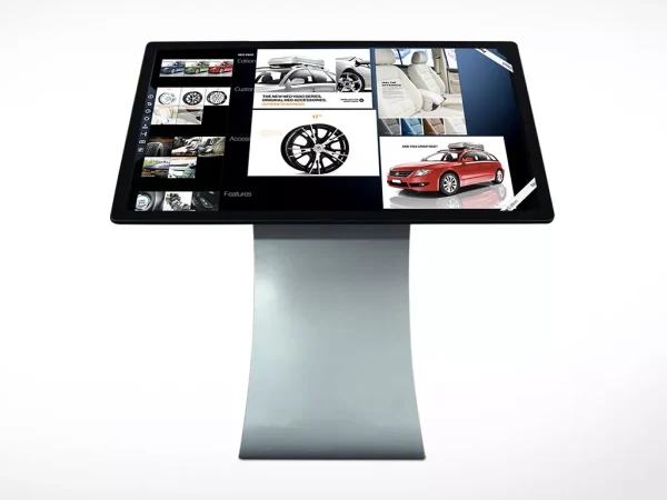 Touch screen tablet mounted on a stand