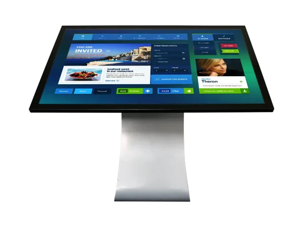 Touch screen tablet mounted on a stand 3